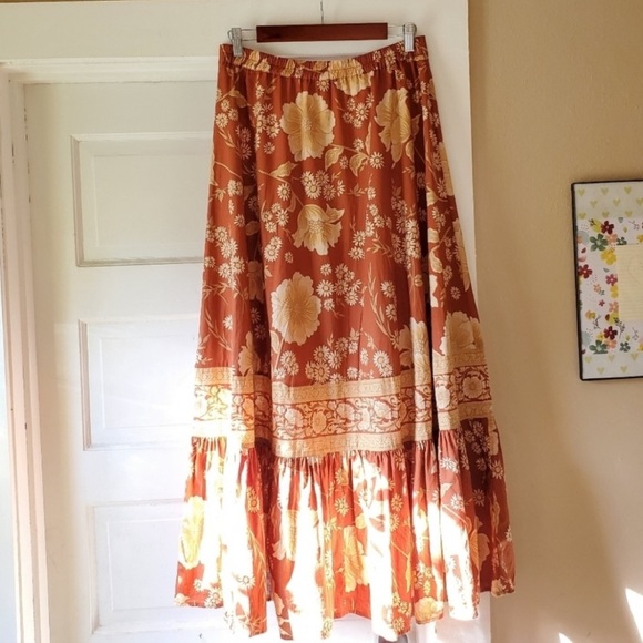 SPELL Sloan Maxi Skirt in Ochre - Picture 10 of 12